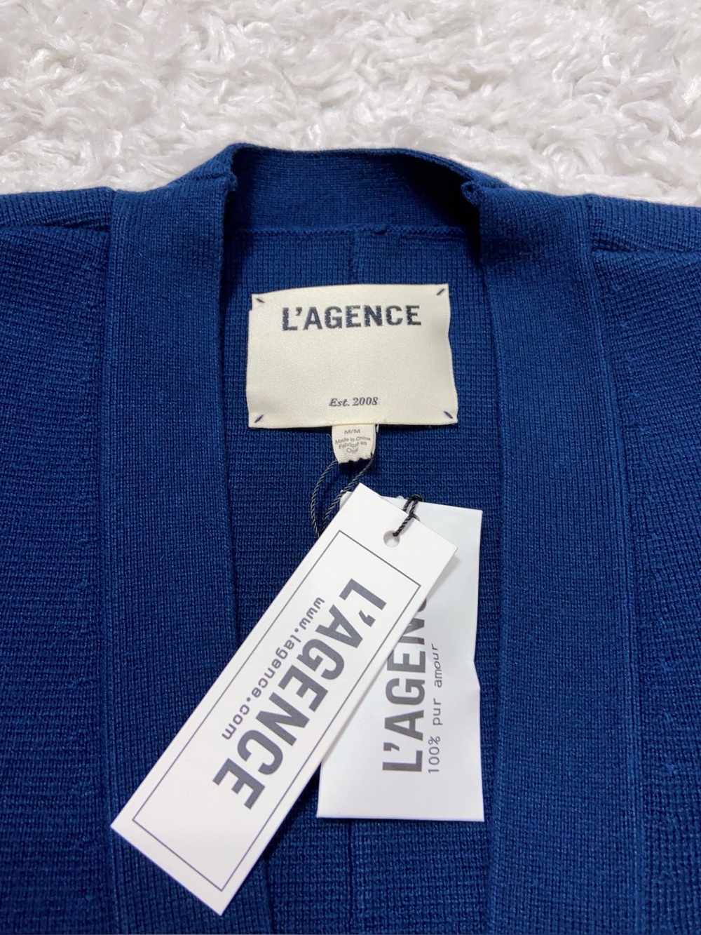 NWT L'Agence Catie Knit Cardigan In Midnight/Gold - Picture 7 of 8